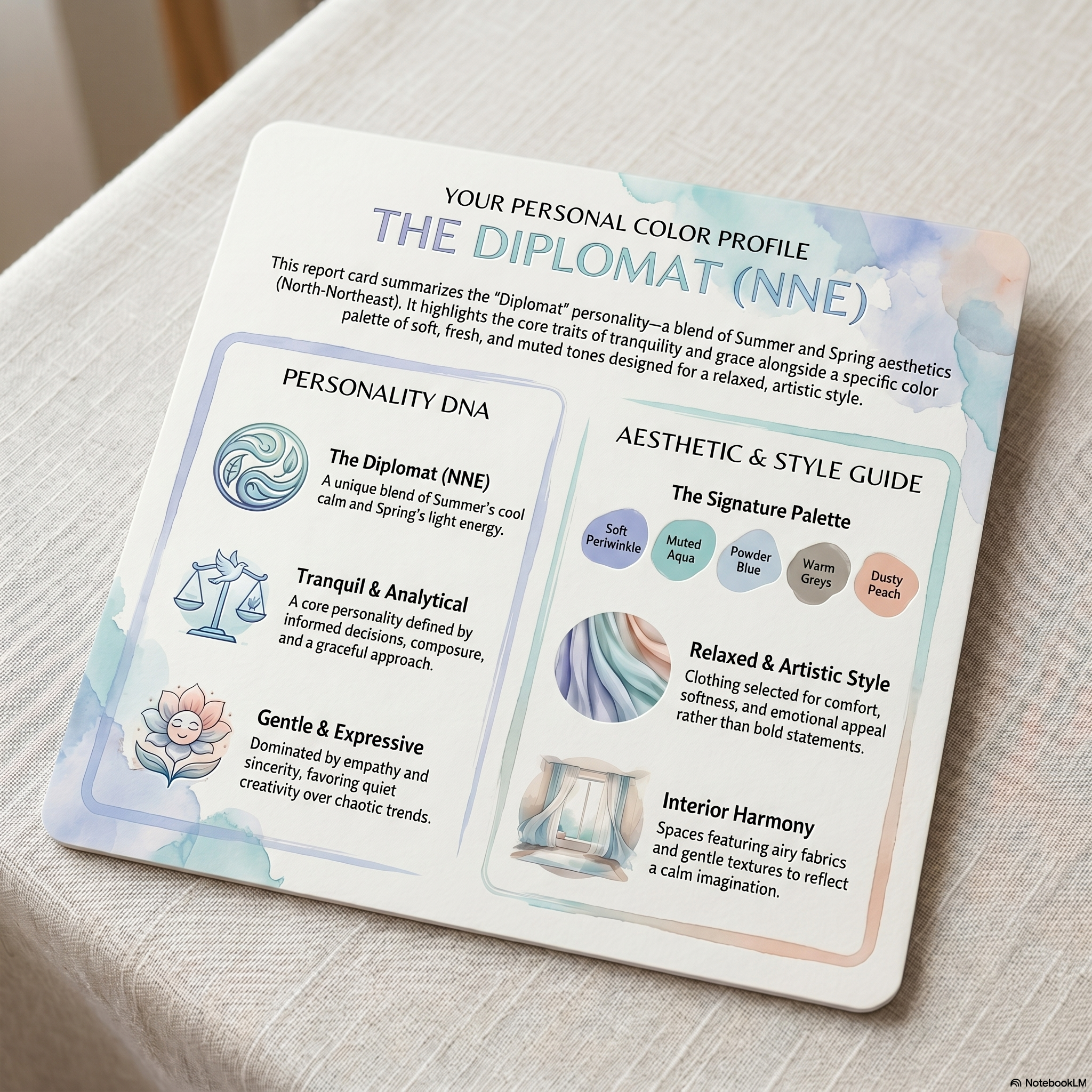 4×4 Personality Quiz result showing personality colour profile