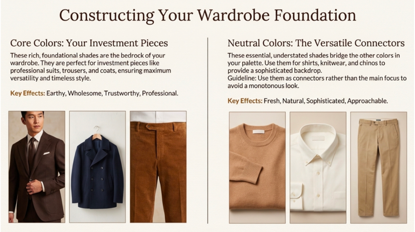 Wardrobe foundation guide page showing clothing recommendations